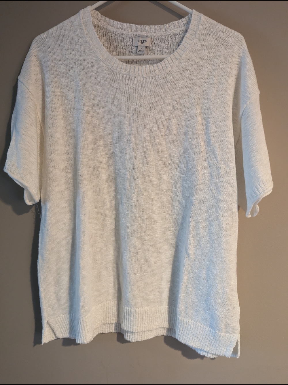 NWT-J. Crew Women's Short-Sleeve Sweater in Cream